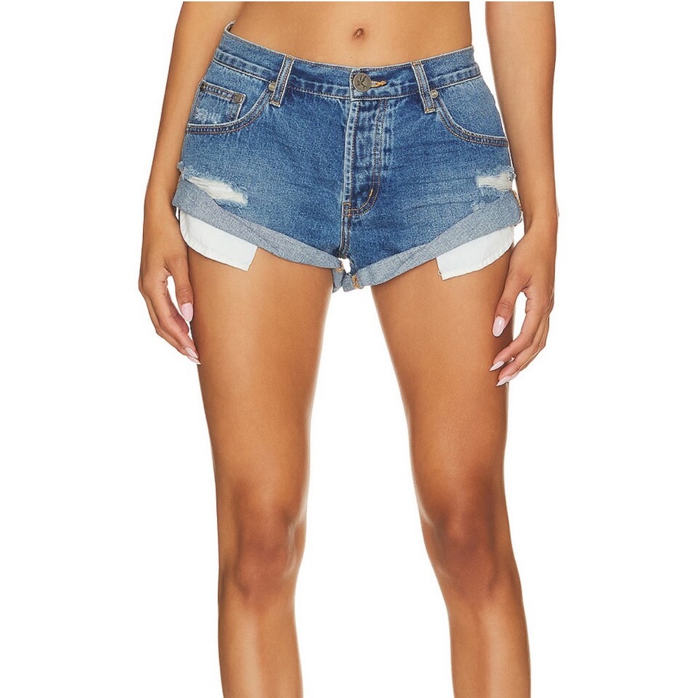 Bandits Low Waist Denim Short in Bay Blue One Teaspoon size 25